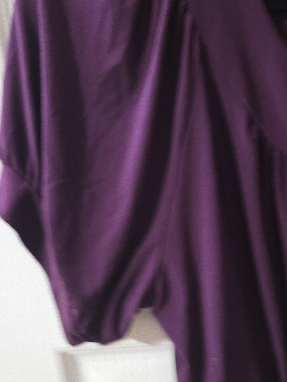Short-Sleeve Purple Scoop Neck Tunic Top - Picture 4 of 10